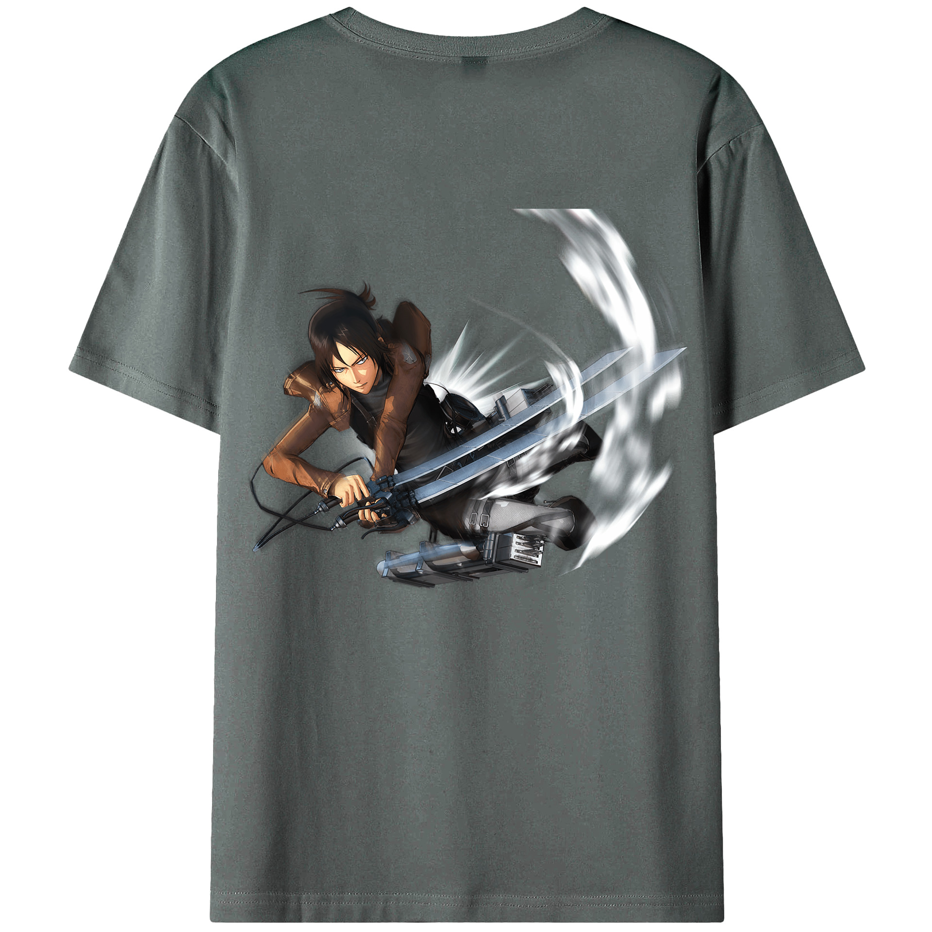 （画像用） 進撃の巨人 Attack on Titan 綿100％ メンズ半袖Tシャツ（バックプリント） 通気性